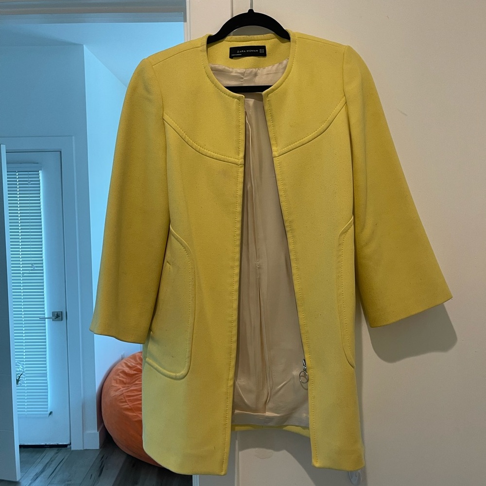 yellow trench coat from zara